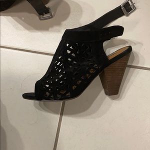 Black Steve Madden open toe heels